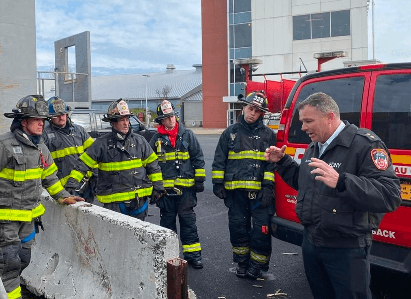 Leeb instructs at the FDNY fire academy
